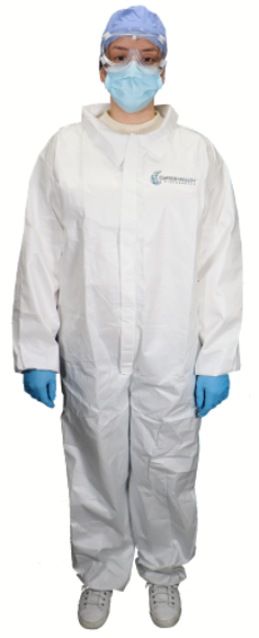 Carter-Health Coverall, Microporous; Zipper Front, Collar, Elastic Wrists & Ankles, Non-Sterile, Cleanroom, Personal Protection, USP 797