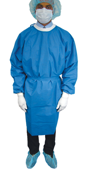 Carter-Health Comfort Blue Isolation Gown, One Size Fits All, Non-Sterile, Cleanroom, Personal Protection, USP 797